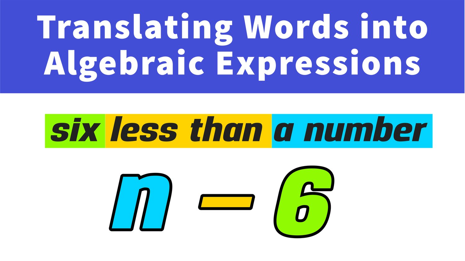 Translating Words into Algebraic Expressions (Step-by-Step ...
