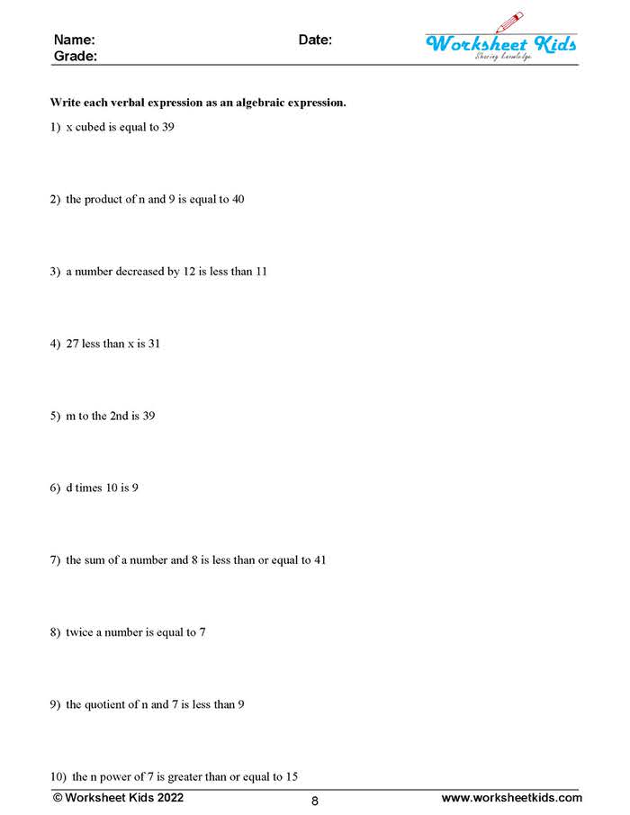 Master Algebra with Ease: 12 Engaging Worksheets for Converting ...