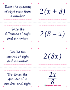 translating expressions and equations worksheet
