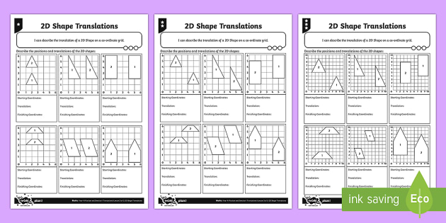 translation of shapes worksheet