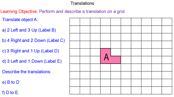 translation of shapes worksheet