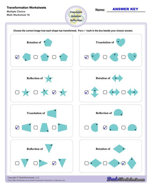 translation reflection and rotation worksheet