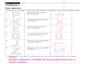 translation reflection rotation worksheet pdf