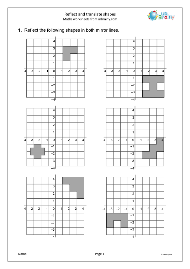Reflect and translate shapes - Geometry (Shape) Maths Worksheets ...