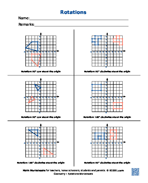 translations geometry worksheet
