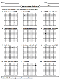 translations math worksheet