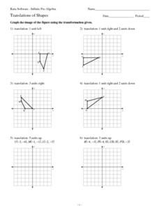 Translation of Shapes Worksheet for 9th - 12th Grade | Lesson Planet