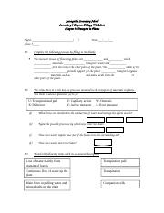 transport in plants worksheet answers