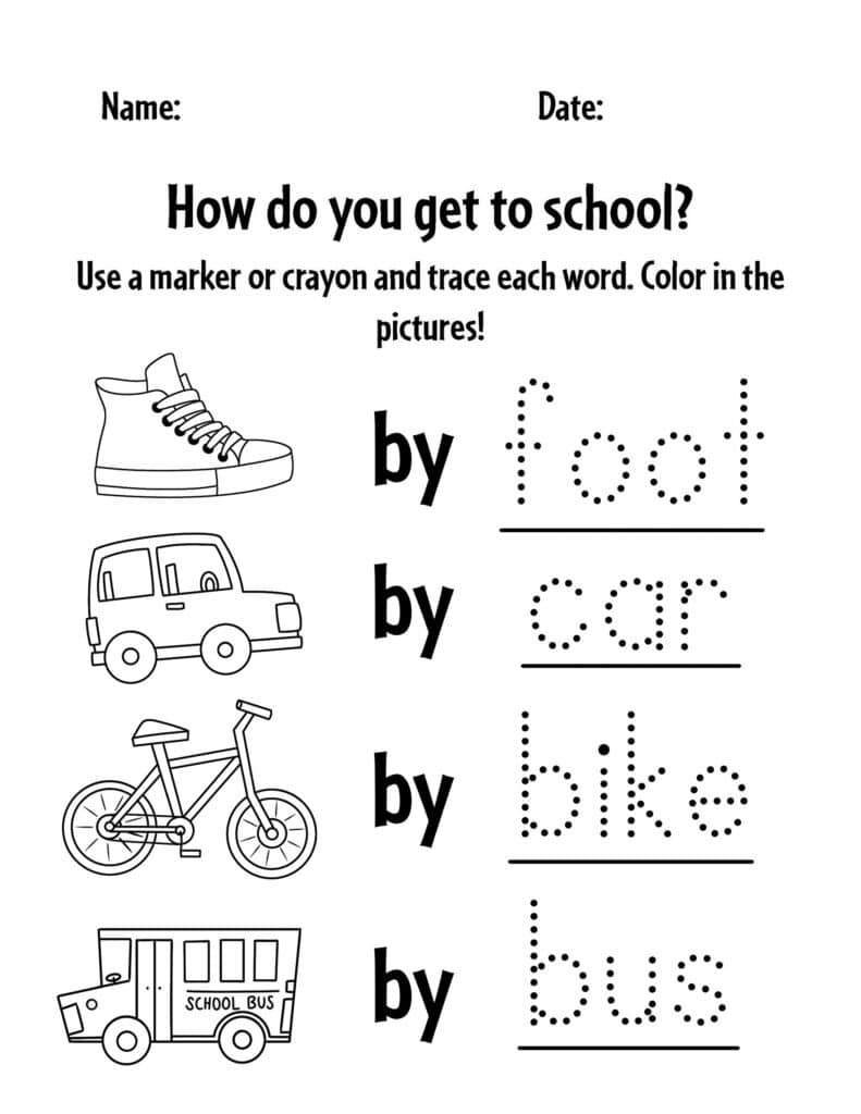 Free Printable Transportation Worksheets for Kids! ⋆ The Hollydog ...