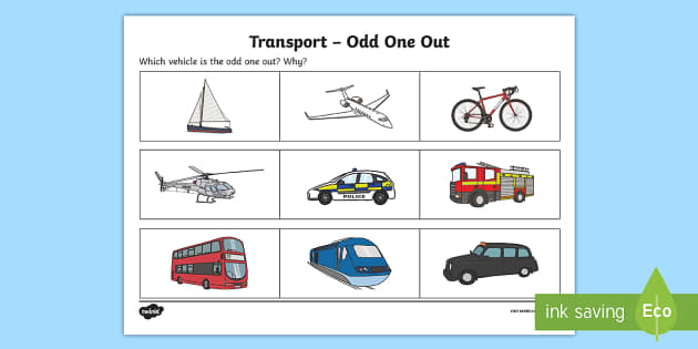 Transport Odd One Out Worksheet / Worksheet (teacher made)
