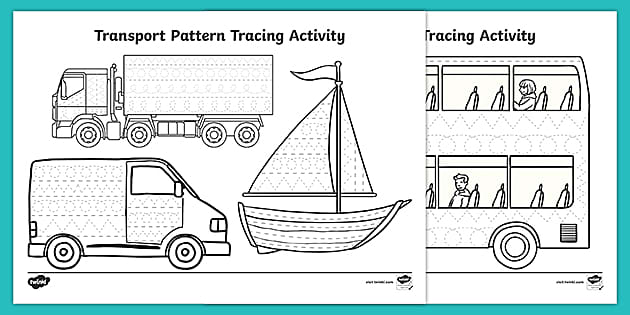 Transport Pattern Tracing Activity (teacher made) - Twinkl