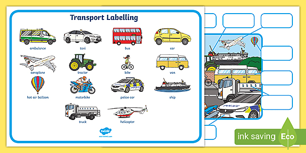 Transport Labelling Worksheet (Lehrer gemacht) - Twinkl