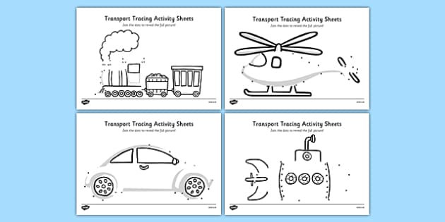 Aistear Tracing Means of Transportation Worksheet | Twinkl