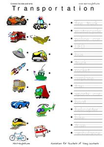 Connect the Dots and Write: Transportation Worksheet for ...