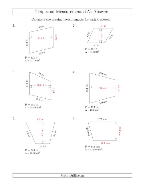 Calculating Bases and Heights of Trapezoids (A)