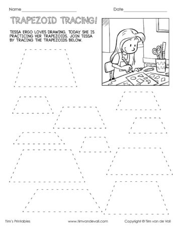 trapezoid tracing worksheet - Tims Printables