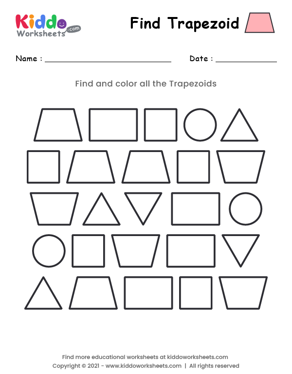 Free Printable Find Trapezoid Worksheet Worksheet - kiddoworksheets