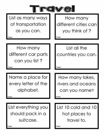travel worksheet for preschoolers