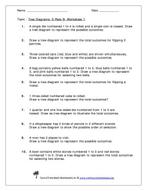 Tree Diagram Worksheet Pdf - Fill Online, Printable, Fillable ...