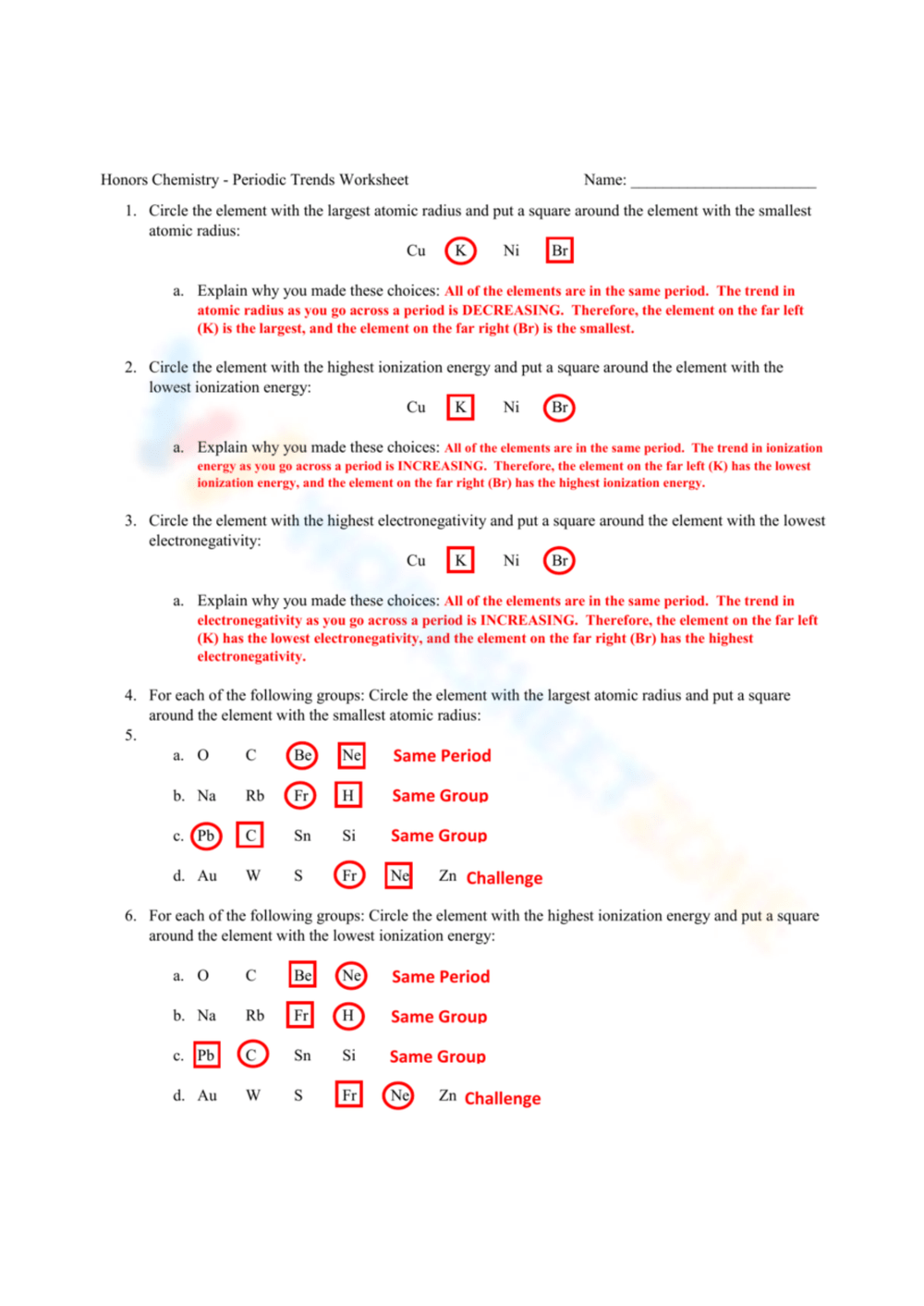trends in the periodic table worksheet answer key