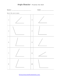 Angle Bisector Worksheets