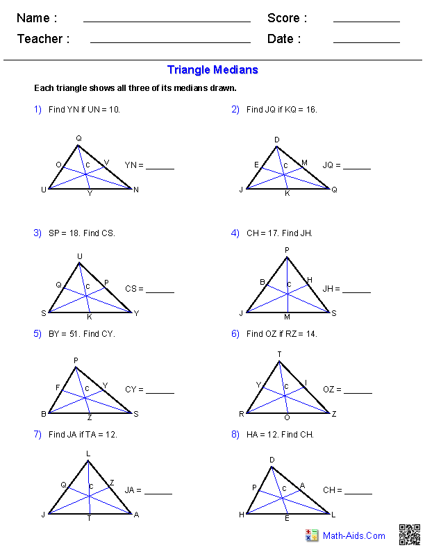 Geometry Worksheets | Triangle Worksheets