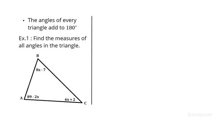 How to Find the Measure of an Angle of a Triangle Given Angles ...