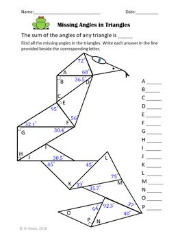 Missing Angles in Triangles- Triangles Angle Sum Theorem