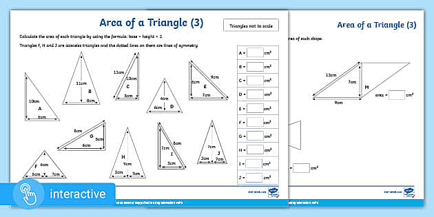 triangle area and perimeter worksheet