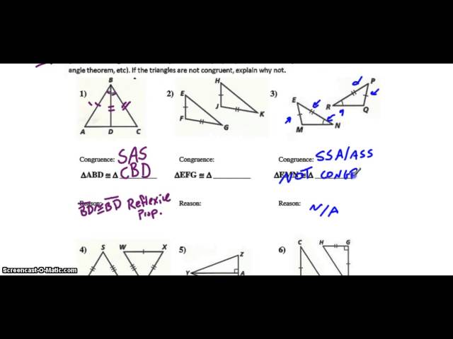 Triangle Congruence, Tier 2: Triangle Congruence Worksheet - YouTube