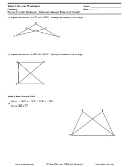 Worksheet: Proving Triangles Congruent - Triangle Congruence ...