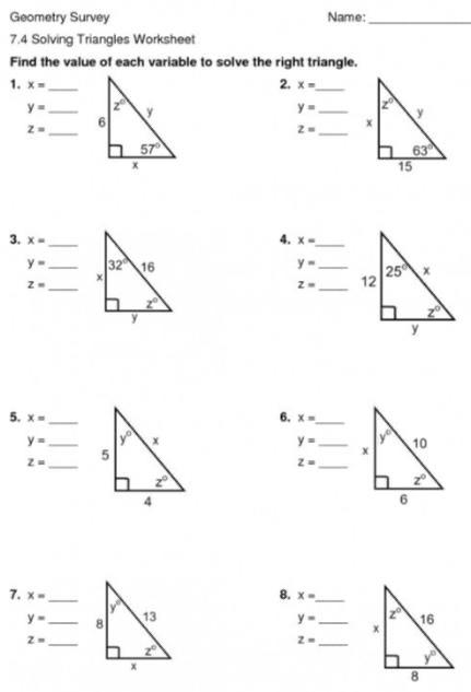 triangle geometry worksheet