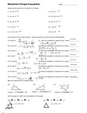 triangle inequalities worksheet answers