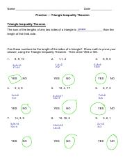 triangle inequalities worksheet answers