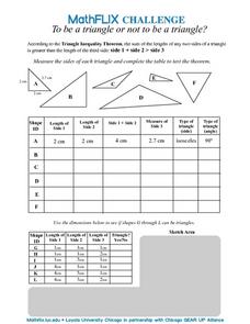 Countdown Challenge: Triangle Inequality Theorem Worksheet for 7th ...
