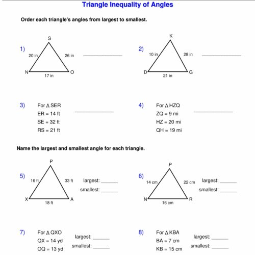 Triangle Inequalities of Angles - Order triangles angle ...