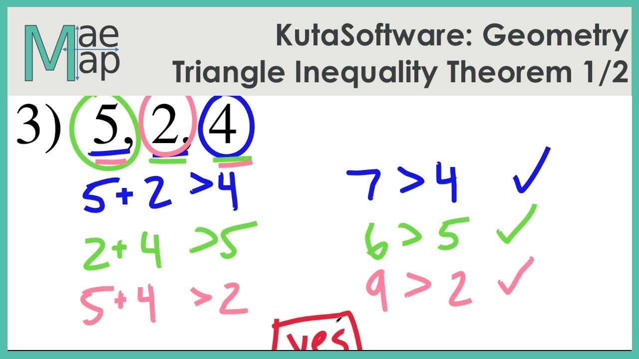 KutaSoftware Geometry Triangle Inequality Theorem Part 1 Worksheets
