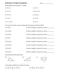 triangle inequality worksheet with answers