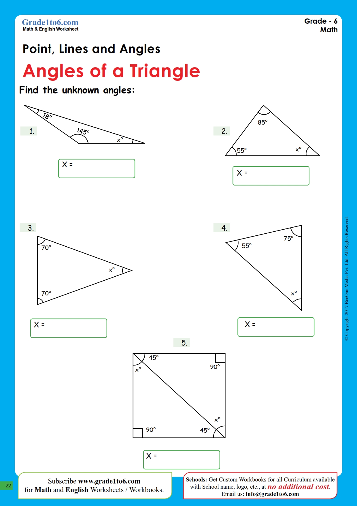 Angles of Triangles Worksheets Worksheets Library