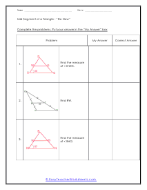 Mid-Segments of Triangles Worksheets