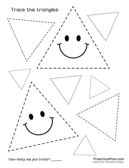 Free Preschool Tracing Worksheet Triangle Shape Free