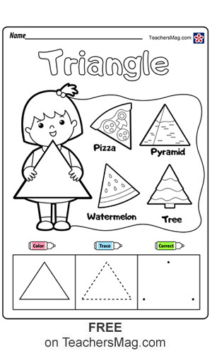 triangle shape worksheet for preschoolers