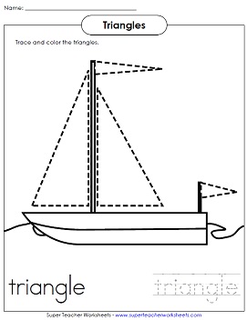 triangle shape worksheet for preschoolers