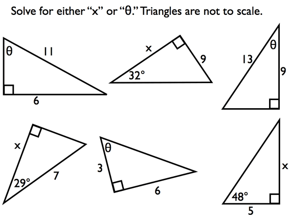 triangle trigonometry worksheet