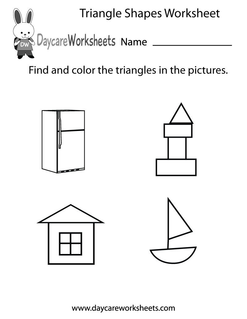 triangle worksheet for preschoolers