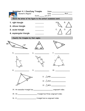 Worksheet 4 1 Classifying Triangles Geometry Regular Answer Key ...