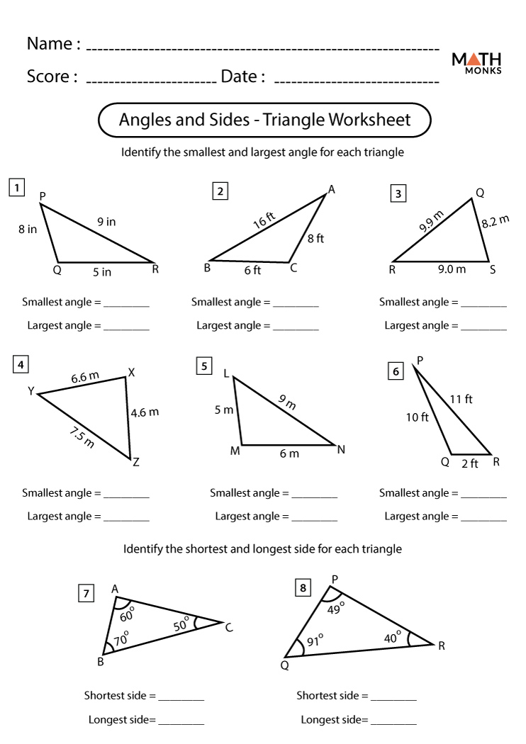Triangle Worksheets - Math Monks