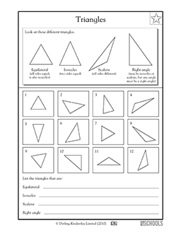 4 types of triangles | 4th grade, 5th grade Math Worksheet ...