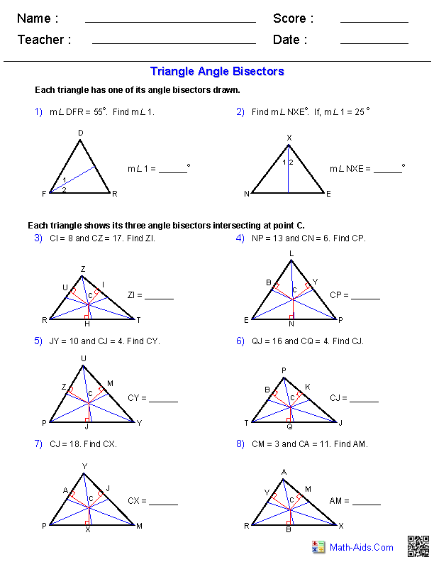 Geometry Worksheets | Triangle Worksheets