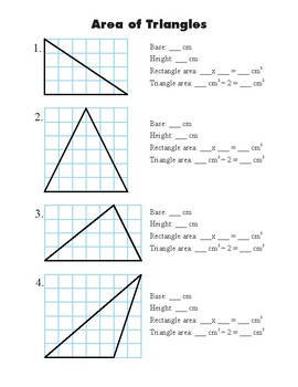 Area of Triangles Worksheet by Jessicas Corner of Cyberspace worksheets library